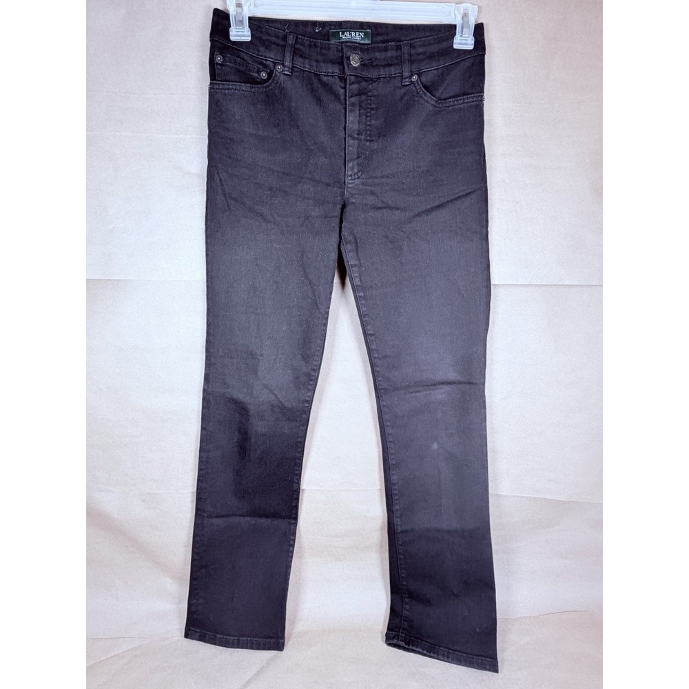 Lauren Ralph Lauren Womens Size 6 Black Jeans Straight Leg Five Pocket